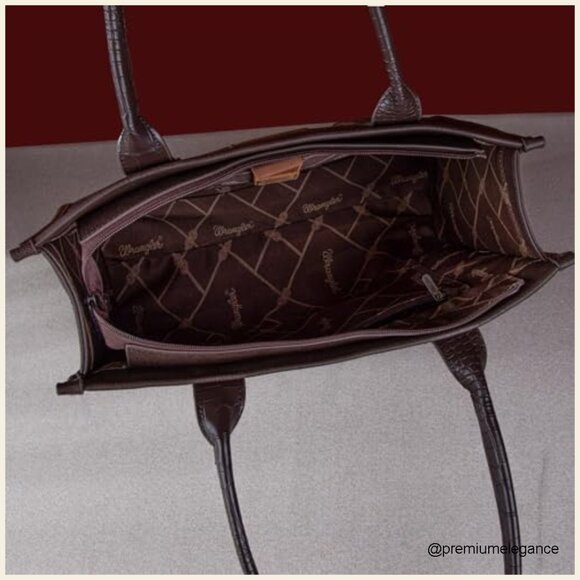 Large Vegan Leather Western Tote Bag with Detachable Crossbody Strap - Picture 5 of 7